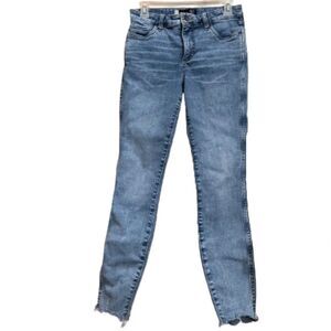 Kut from the KLOTH High Rise Connie Fab Ab Ankle Skinny Raw Hem Blue Jeans Sz-4